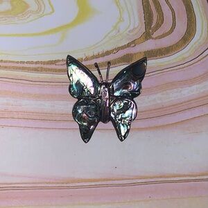 Vintage Abalone Shell Butterfly Brooch.